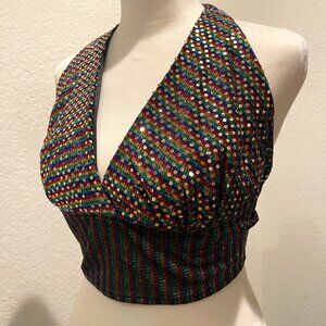 Rainbow Gold Sequin Halter